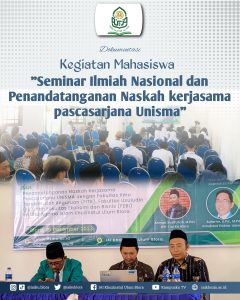 IAIKUPers- At the end of 2023, IAI Khozinatul Ulum Blora will collaborate with Malang State University Doctoral candidates ( UNISMA) to hold a National Scientific Seminar and sign the Postgraduate Cooperation Paper. This event was held offline in the IAI Khozinatul Ulum auditorium and was attended by all lecturers, students and representatives from high schools/vocational schools throughout Blora Regency.   Don't forget to sing the national anthem Indonesia Raya, Hymn, Mars IAI Khozinatul Ulum Blora and Hubbul Wathon guided by the IAI Khozin choir team. 
  Kh. Ahmad Zaky Fuad, S.Th.I.M.Ag as Chancellor of IAI Khozinatul Ulum Blora said " With the National Scientific Seminar, I hope it can be useful, especially for IAI Khozinatul Ulum students and vocational/high school students throughout Blora Regency. Hopefully this collaboration can continue to connect the IAI Khozinatul Ulum campus, especially in an era full of challenges and requiring a lot of collaboration. Lastly, I would like to thank you for the arrival of the profs and doctors who serve on this campus."
   Prof. Dr. H. Djunaidi Ghonny,M.A as Head of PAI UNISMA Malang Doctoral Study Program said"  I was very moved to be welcomed so well because of my age- This is the first time I know the city of Blora. We came here to welcome back our students who served at the IAI Khozinatul Ulum Blora campus, Likewise, while they are serving, all activities must be recorded because they will be included in the assessment. Lastly, I represented my students while serving here, If there is an error, we apologize profusely."
   In signing the MOU, the first is the Dean of the Tarbiyah Faculty with a doctorate at Malang State University, second, the Dean of the FEBI Faculty, represented by the Head of the MBS Study Program and third, the signing of the MOU, the Dean of the Ushuluddin Faculty, represented by the Head of the ILHA Study Program.. Don't forget to hand over souvenirs by Kh. Zaky Fuad,S.Th.I,M.Ag as Chancellor of IAI Khozinatul Ulum to Prof.Dr.H.Djunaidi Ghony as well as signing the MOU. 
   In the National Scientific Seminar, Ahmad Saifulloh M,Pd.I as Deputy Chancellor I explained "Definition of the importance of multicultural Islamic religious education, multicultural education Era 4.0 , societal transformation, global and multicultural challenges, because in the era 4.0 Indonesia must prepare a golden generation considering that in the technological era we can approach things through perspective. Lastly, we must be able to preserve the values ​​of multiculturalism in this era 4.0 through technology as an educational tool, globalization of information and collaborative teaching."
   Sutarno S.Pd,M.Pd as Unisma Doctoral Candidate explained" that it is known that Indonesia consists of 270 million people 16.771 pulau, 13.40 tribe, and 6 religion, It is also known that pluralism comes from respect for differences, dialogue and communication, tolerance and respect. Meanwhile, liberalism emerged because of the equality factor, However, in general, liberalism is a political, economic and social understanding that emphasizes individual freedom, human rights and limited government. So multiculturalism emerged because of the recognition of diversity., coexistence tolerance, multicultural education, legal recognition and civil rights".
   The enthusiasm for the discussion became even more interesting because many of the participants who attended asked questions about these two materials. 
  It doesn't feel right 13.07 National Scientific Seminar and signing of the UNISMA Postgraduate Collaboration Paper with the Faculty of Tarbiyah and Teacher Training, The Ushuluddin Faculty and the IAI Khozinatul Ulum Blora Faculty of Economics and Business closed with the Asmaul Husna prayer by Ahmad Saiful Rizal M,Pd.

Information : Yusron Ridho Nurfatoni

   