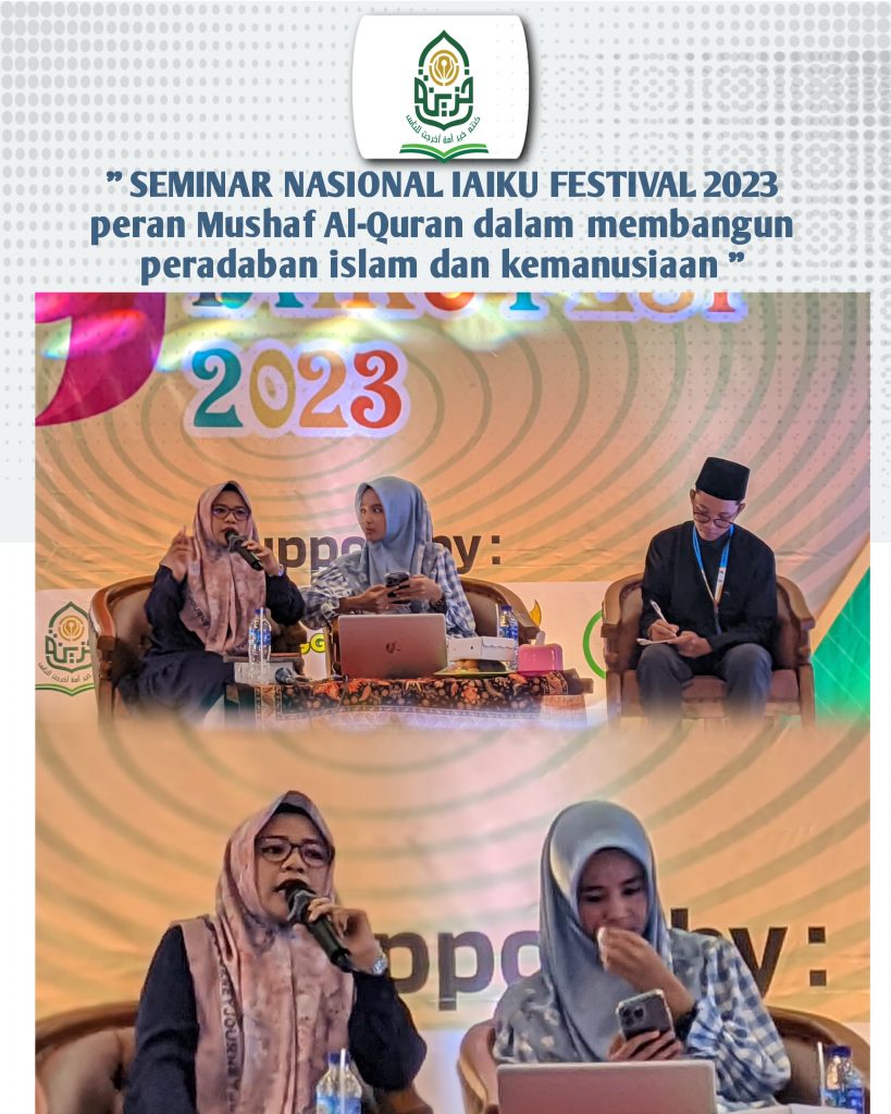 IAIKUPers- at the end of 2023, the IAIKU Festival Committee held a national webinar with speakers Ning Muhim Nailul Ulya and Ning Nadia Nely Amalia Abdurrahman with the theme" The Role of the Al-Quran Mushaf in Building Islamic Civilization and Humanity " ( Saturday 23 December 2023) don't forget to sing the song Indonesia Raya which was guided by Ainur Rohmah Tasila Indana Zulfa as chairman of the IAI Khozinatul Ulum Blora Dema, saying thank you very much to the participants who took the time to attend this national seminar., as we know Al-Quran is a guide and guidance for mankind, In my opinion, for each generation there are definitely differences in the characters. Hopefully after participating in this activity, In the future we will gain knowledge and insight into the Al-Quran. This webinar was moderated by Ali Anwar ( PAI IAI student Khozinatul Ulum Blora) attended by Lecturers, among students, Islamic boarding school students and the general public outside campus. This webinar will be part of a series of IAIKu festival events to increase knowledge sharing for students and the general public who participate via Zoom meetings. Ning Muhim Ulya said "that the role of the Al-Quran Mushaf in building civilization is motivated by the history of the codification of the Al-Quran, the existence of the Ottoman Mushaf, Mushaf in Indonesia, Racial differences and differences in Mushaf for the people. Khulafaur Rashidin's phase during the burning of the ashes, there was a tragedy of yamamah, dozens or even hundreds of huffadz were killed,Meanwhile, during the time of Usman bin Affan, there was a dispute because there was a reading that ended in takfir. Meanwhile, the history of Mushaf in Indonesia began with the development of Mushaf writing in the 16th century , Likewise in Indonesia there is the oldest Mushaf written by Afifudin Abdul Baqi and perfected by Nur Cahya in 1590. In fact, this ancient Mushaf began to develop in 2003, the Mushaf that is widely used in Indonesia is the Bombay printed Mushaf, india. The Bombay Indian Mushaf is used in Indonesia because it has thick letters and lots of waqf marks. The popularity of the Al-Quran manuscripts printed in Bombay India is also inseparable from the role of Indian traders. In essence, the role of mushaf for Muslims includes providing education about philology and codicology , providing education about the science of the Koran starting from rasm, qira'at,dhabt/Syakl. Ning Nadia Nely Amalia Abdurrahman, Lc. explained that the Prophet Muhammad took the verse without using a Mushaf, but when Prophet Muhammad SAW memorized he did not write, but,His friend was afraid that he would lose his memorization, then his friend wrote down his memorization with fronds or sticks. Meanwhile, female traveler clerics started with Aisyah bint Abu Bakar, Umm Salama, sayyadah sukainah, Zainab Al-Ghazali, Naylah Hasyim Shabari, Harimah Hamzah bint Abdul Lathif and Aishah Abdurahman. Similarly, in Indonesia there are female traveling scholars including Sultanah Safiatundin, Prof. D.R. Amani Lubis. MA. and Prof. Dr. Huzaemak Tahido Yanggo, MA. " Finally, he advised that women must be able to educate themselves, before educating their children." The enthusiasm for the discussion became even more interesting because many of the participants who attended asked questions about these two materials. It doesn't feel right 13.07 The event closed with the presentation of souvenirs by the IAIKU Festival committee to the two presenters. Information:Yusron Ridho Nurfatoni.
