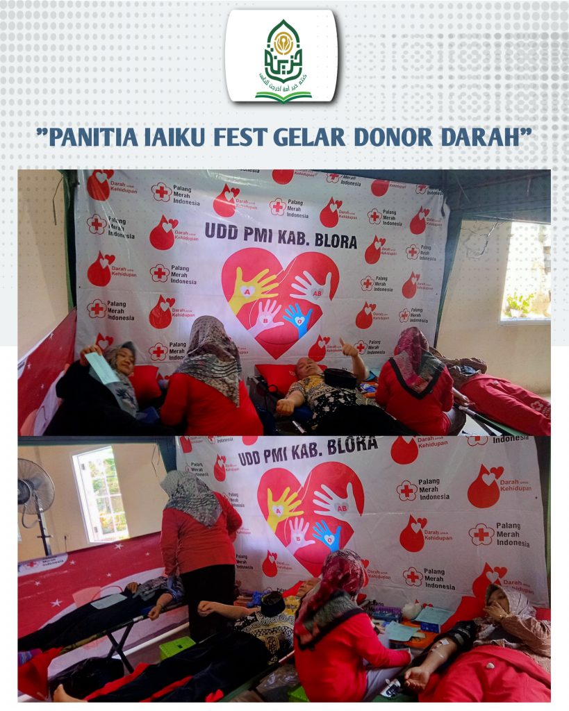 IAIKupers- Sunday (24 December 2023)IAIKu Festival Committee with the Indonesian Red Cross (PMI) Blora Regency held a blood donation activity in the Graha Nusantara yard. One of the IAIKU Fest committee members revealed that this blood donation activity was a manifestation of the aim of the IAIKU Fest event. 2023, namely the cultivation of the Tridharma of Higher Education. “Blood donation is an example of our simple contribution to public health. The blood bags we donate can save someone's life. With this simple thing, we have created a smile on the face of that person along with his family and closest relatives,he said. Before donating blood, Participants must fulfill both administrative and health requirements. Starting from being physically and spiritually healthy, age 17-60 year or 65 years and over who regularly donate, and blood pressure, and hemoglobin levels. This blood donation activity will take place from 10.00 until 15.00 WIB, This event is open to the entire IAI Khozinatul Ulum academic community and the entire community of Blora Regency. Just the first time, At first I was nervous but it turned out that when I took it, it was normal. Very impressive experience,"said one of Pawarta's donors :Yusron Ridho Nurfatoni